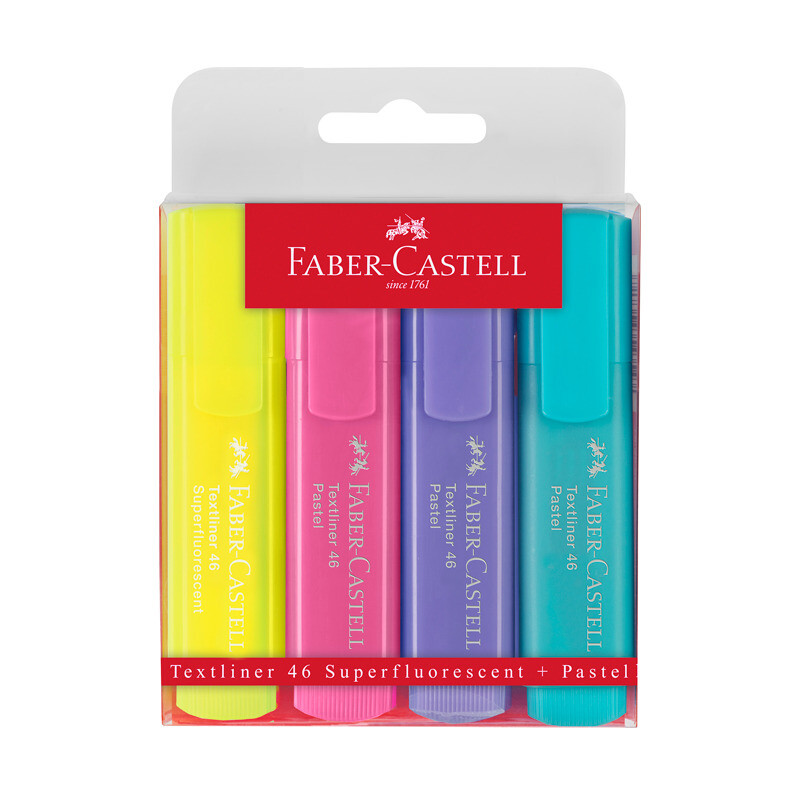 Resaltador Grueso Faber-Castell Pastel x4 #Resaltador Grueso Faber-Castell Pastel X 4