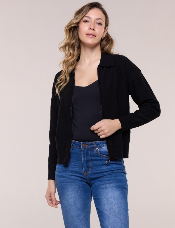 Cardigan Rombos NEGRO