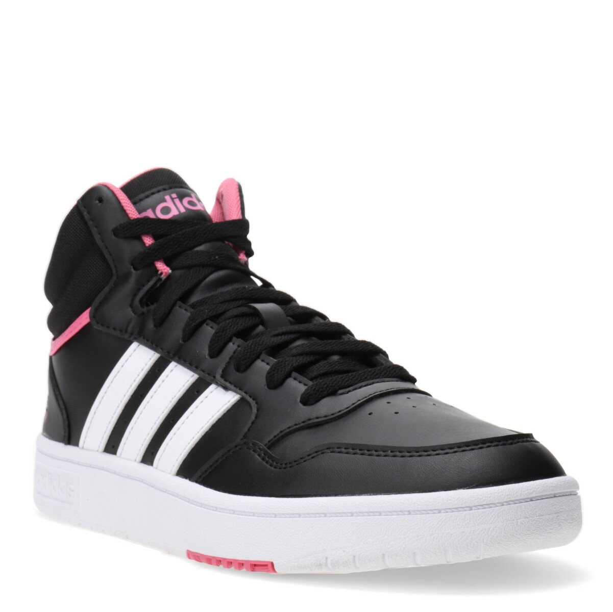 Championes de Mujer Adidas Hoops 3.0 Mid - Negro - Blanco - Rosa 