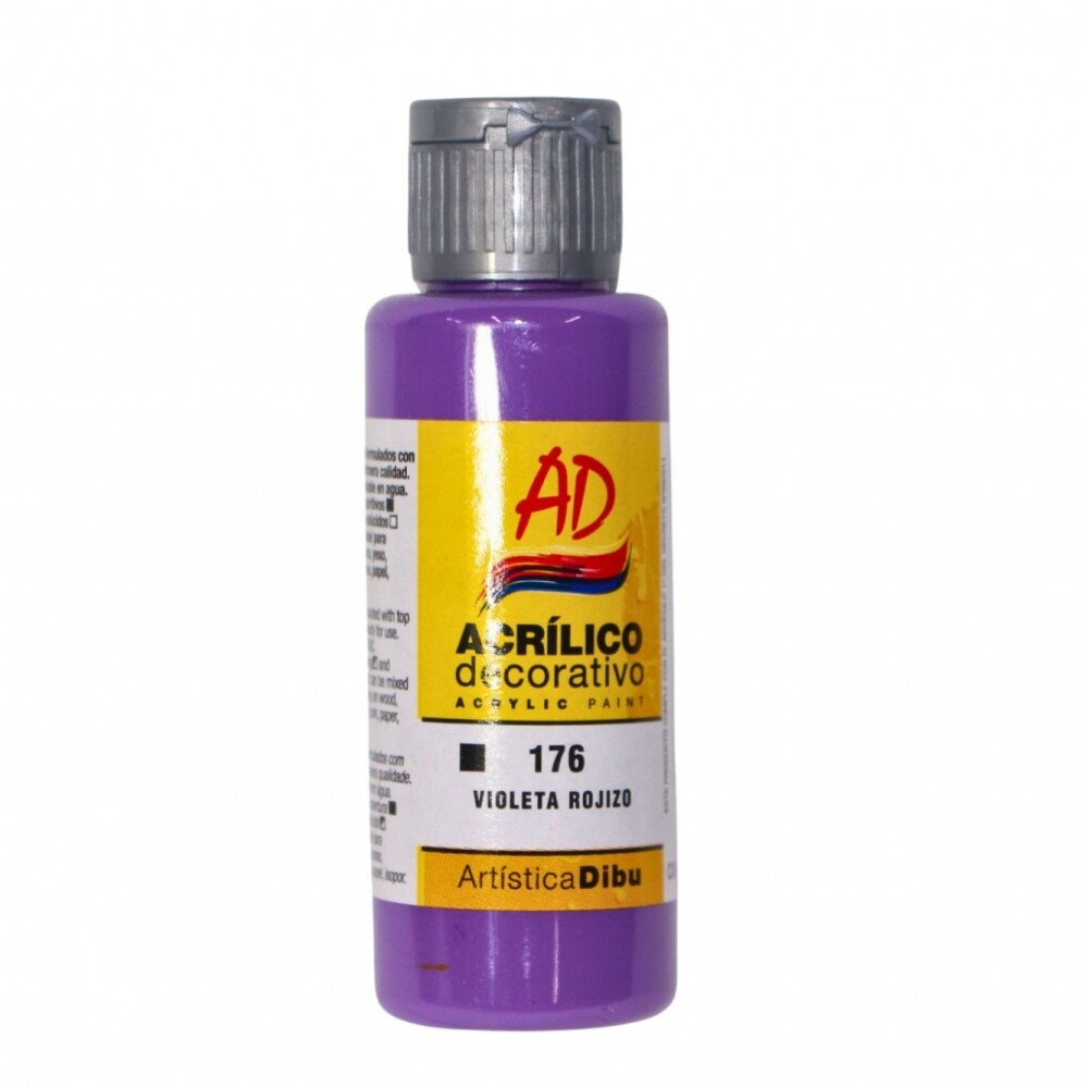 PINTURA ACRILICA ARTISTICA DIBU 60 ML. DIFERENTES COLORES COLOR VIOLETA ROJIZO 176
