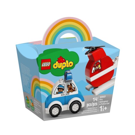 Lego Duplo Helicóptero de Bomberos y Coche de Policía 14 piezas Original 14