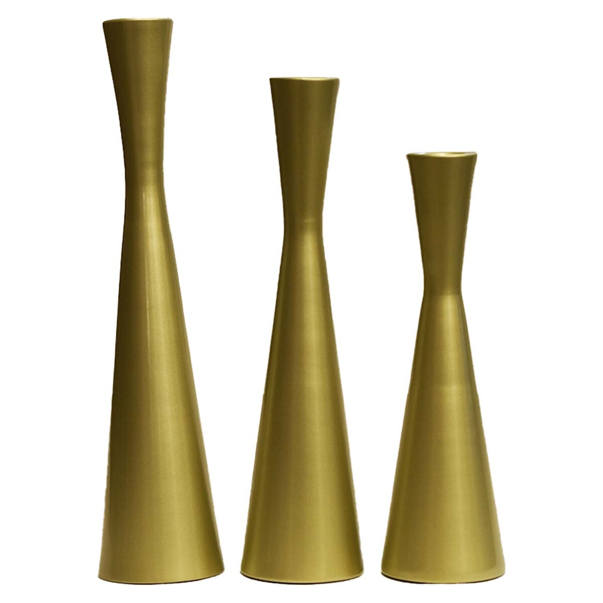 Set X3 Candelabros Metal Portavelas Iluminación Decoración - Dorado 