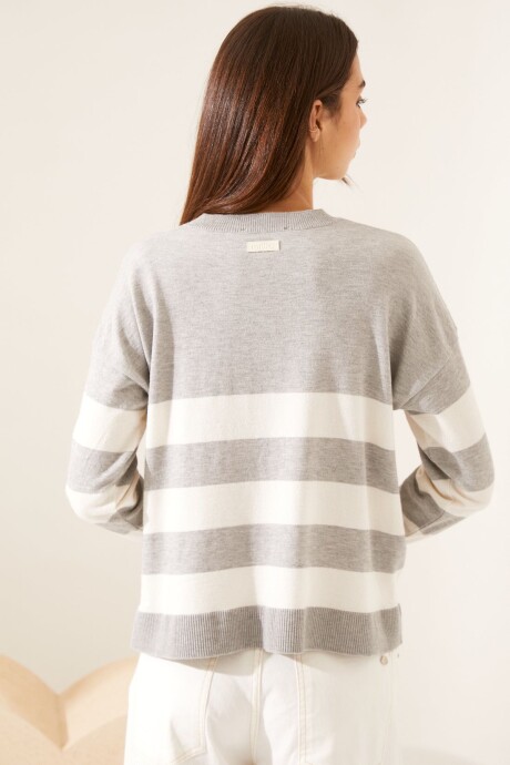 SWEATER MALIKA RAYADO GRIS
