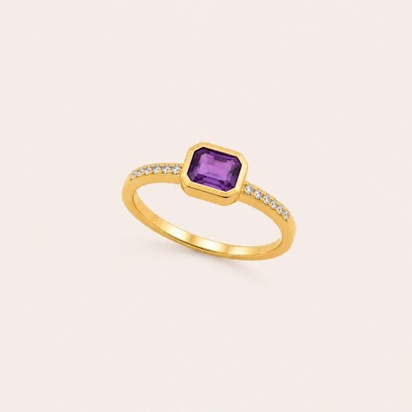 Anillo Rectangular Amatista - Oro 9k Anillo Rectangular Amatista - Oro 9k