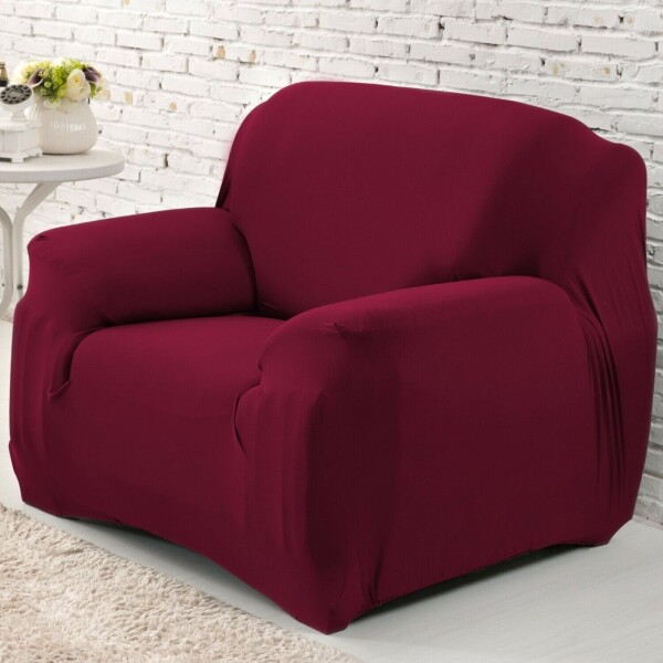Pack X2 Funda Forro Cubre Sillon Sofa 1 Cuerpo Elastizada Color Variante Bordoclaro