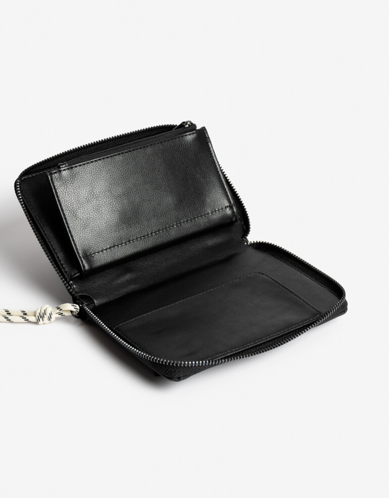Ficheros Zip Round Billetera Fichero Con Bolsillo - Negro