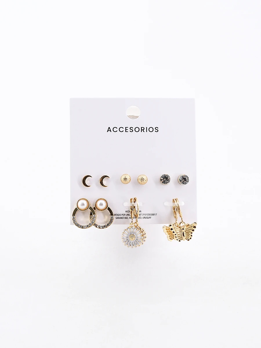 CARAVANAS SET 5 PARES - DORADO 
