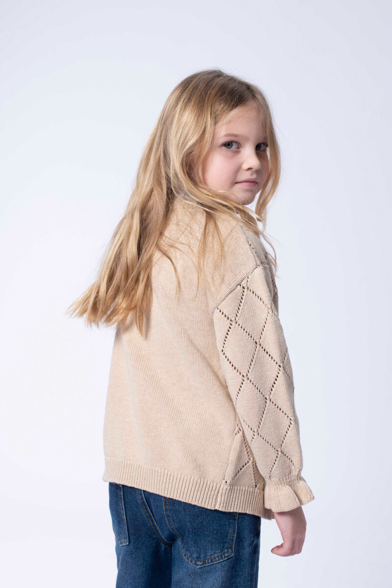 Cardigan Punto Beige melange