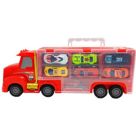 Camión Con Lanzador + 6 Autitos Metal Juguete Niños Jug023007