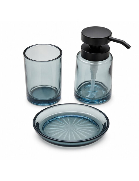 SET DE BAÑO DISPENSADOR, VASO Y JABONERA AZUL SET DE BAÑO DISPENSADOR, VASO Y JABONERA AZUL