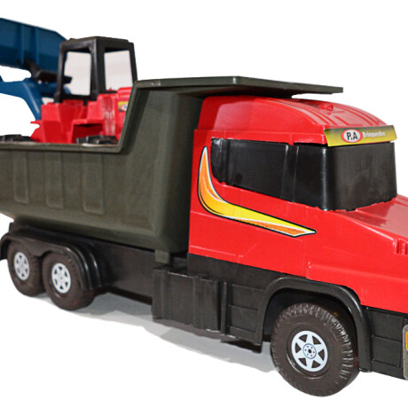 CAMION P.A. BRINQUEDOS CON MAQUINA RETRO EXCAVADORA PLASTICO Y MADERA 64CM CAMION P.A. BRINQUEDOS CON MAQUINA RETRO EXCAVADORA PLASTICO Y MADERA 64CM