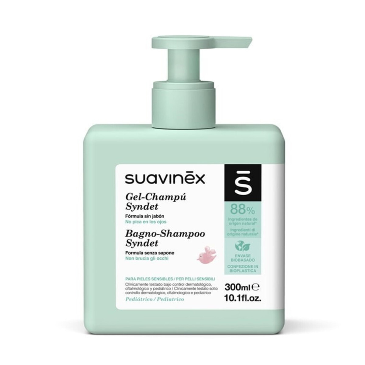 Gel Shampoo Syndet Sin Jabón p/Piel Pelo Bebé Suavinex 300Ml - Verde 