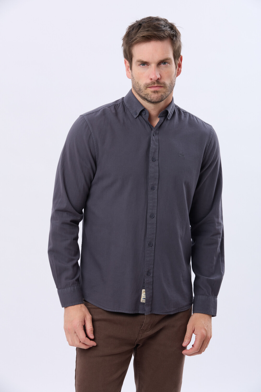 CAMISA LISA LAVADA Azul