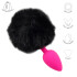 Plug Anal Pompon Conejita Consolador Estimulador Talle L Color Variante Negro Rosa