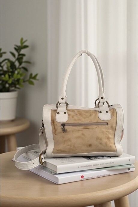 Cartera Diri Blanca Y Natural Con Arte Cartera Diri Blanca Y Natural Con Arte