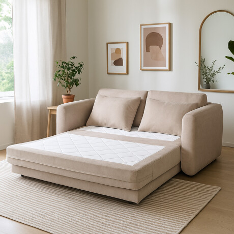 Sofá Cama Parma - Tela Microfibra 3012 (Beige)