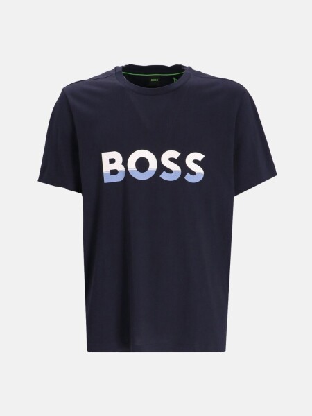 BOSS -Remera de algodón con logo, regular fit, TEE 1 Azul Oscuro