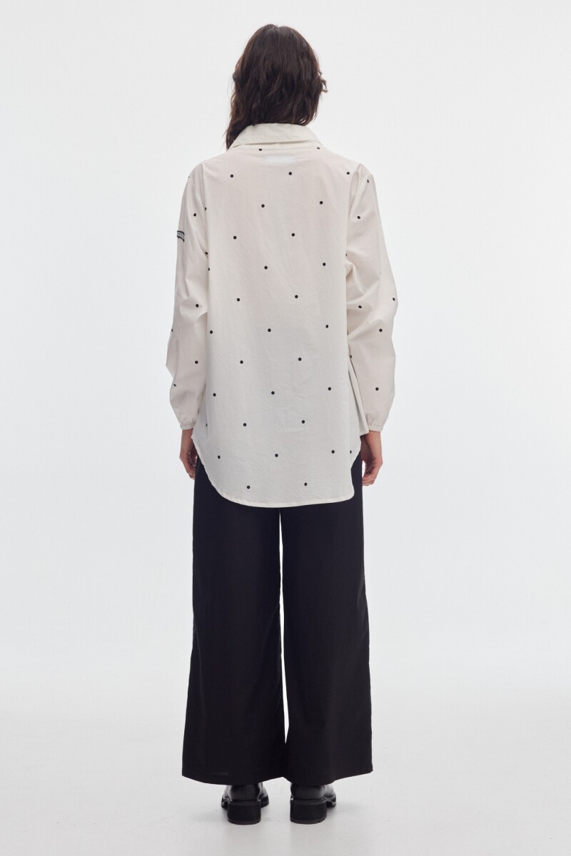 Camisa Cisne Print Dots Cream