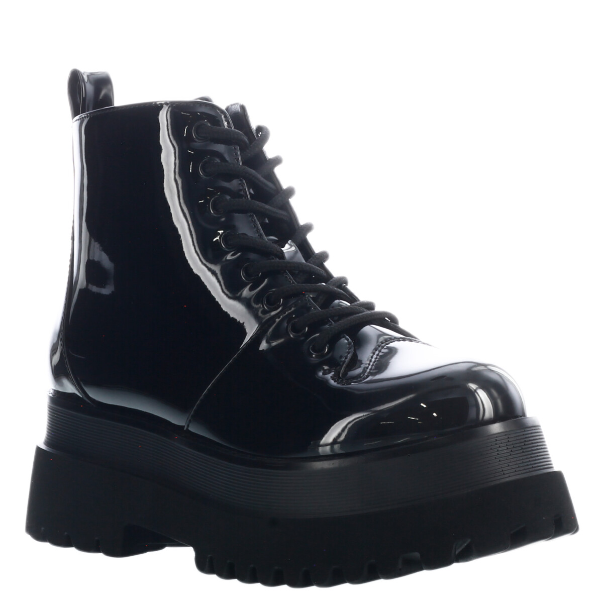 Bota de Mujer Miss Carol borcego ROLL de charol acordonada - Negro (Charol) 