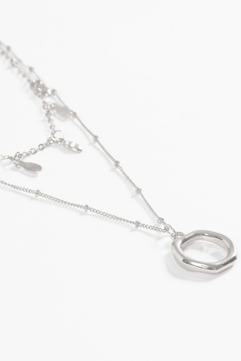 Collar cadena dijes plateado