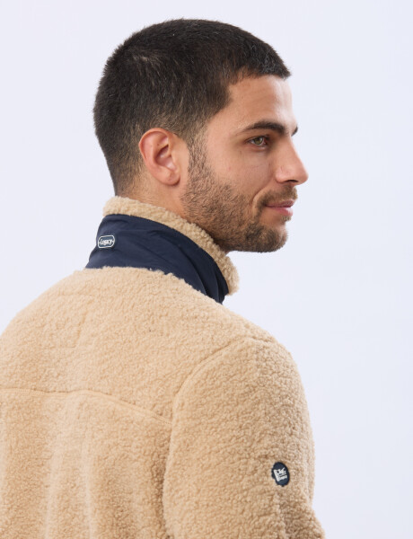 CAMPERA DE CORDERITO y POLAR Beige