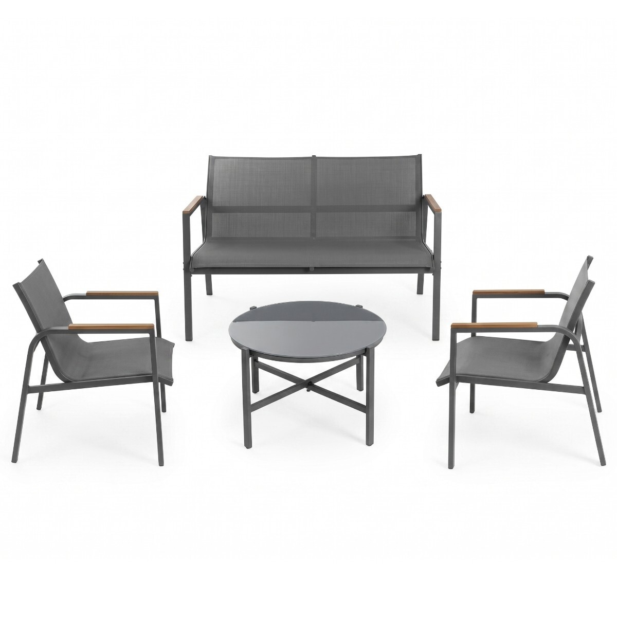 JGO DE JARDIN GRIS/NEGRO 4PZAS 