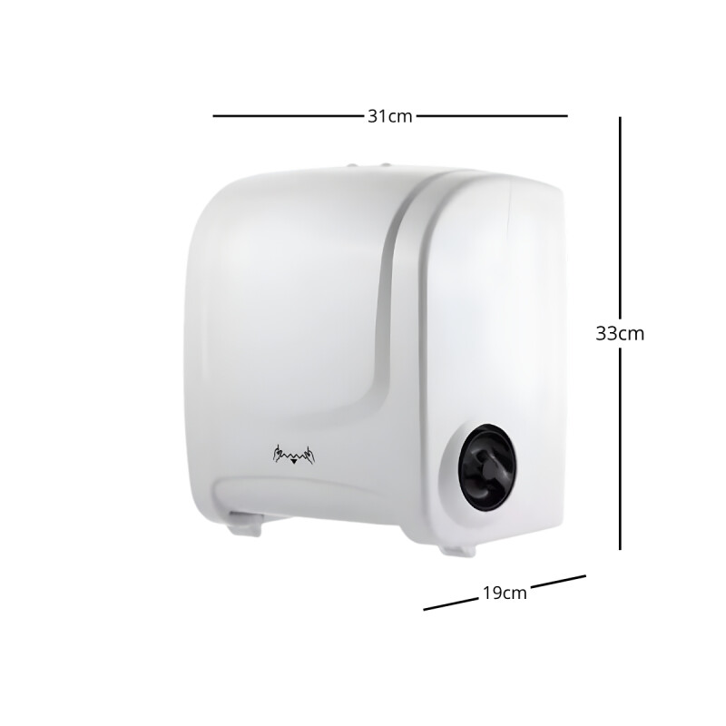 Dispensador plástico de papel toalla en rollo BLANCO