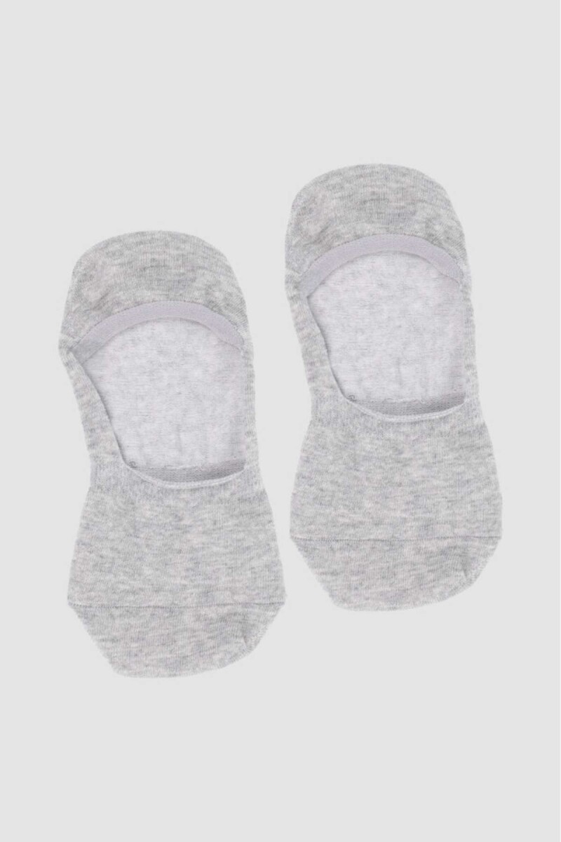 Medias invisibles algodón lisas - Gris melange 
