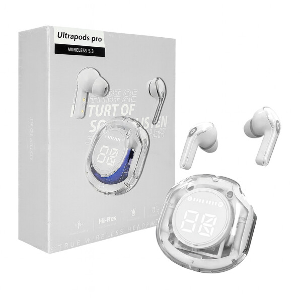Auriculares Bluetooth Inalámbricos C/ Display Batería USB-C Color Blanco