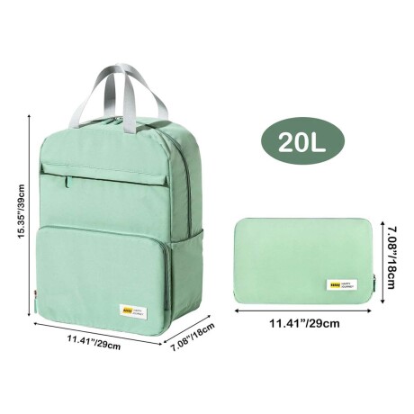 Set Viaje Valija Rígida Mediana + Neceser + Mochila Plegable Verde