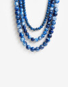 Collares Cortos Collar Corto Layer Beads - Azul Medio