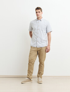 012635 CAMISA HARRINGTON LABEL Blanco/kaki