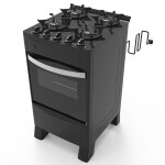 COCINA TOKYO BRAVO GLASS 4H NEGRO C/ENCEN HORNO 50 LTS LIMPIA Unica