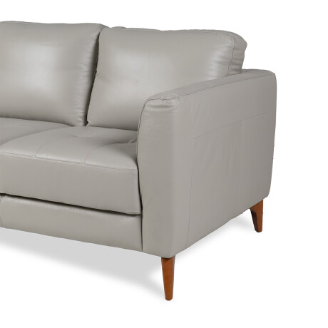 Sofa Milan 0521 - Cuero Advanced - 3 cuerpos Silver