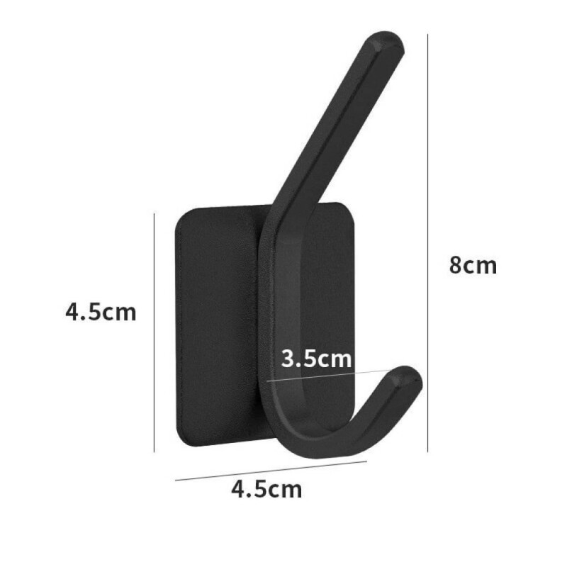Gancho autoadhesivo doble acero inoxidable para pared negro