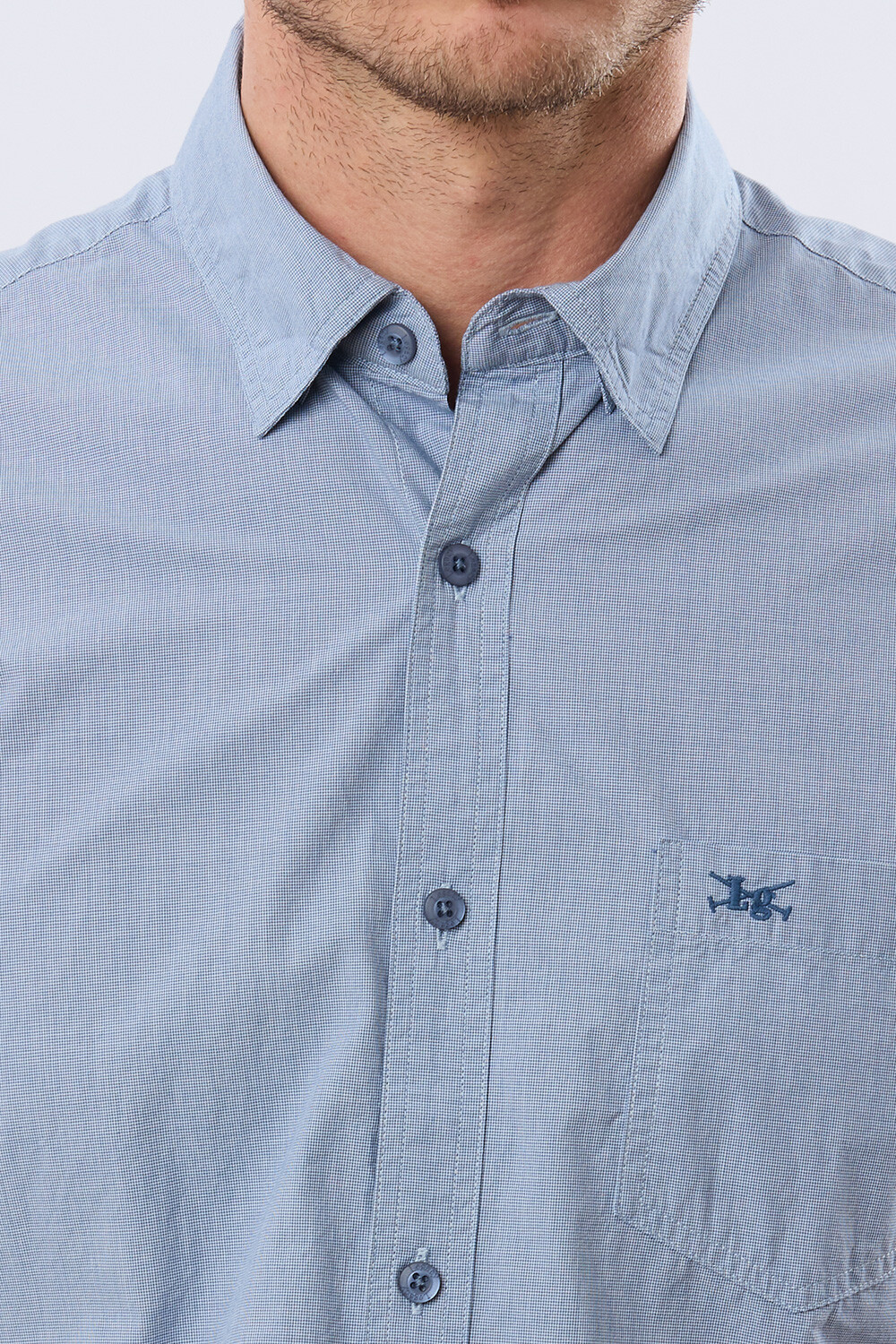 CAMISA CUADROS ALGODÓN Azul