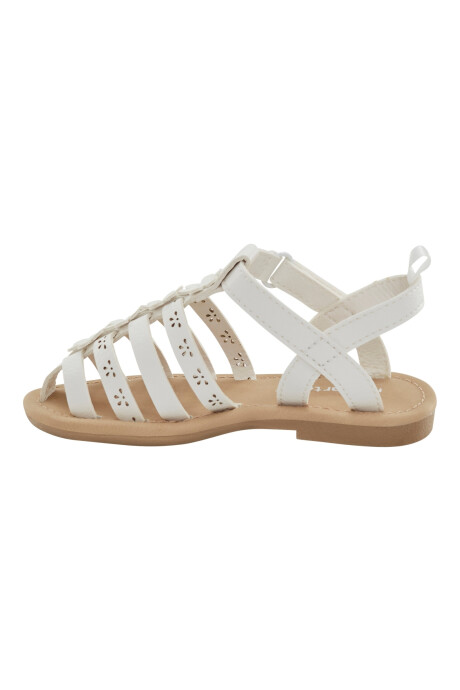 Sandalias pescadora, con velcro y flores Sin color