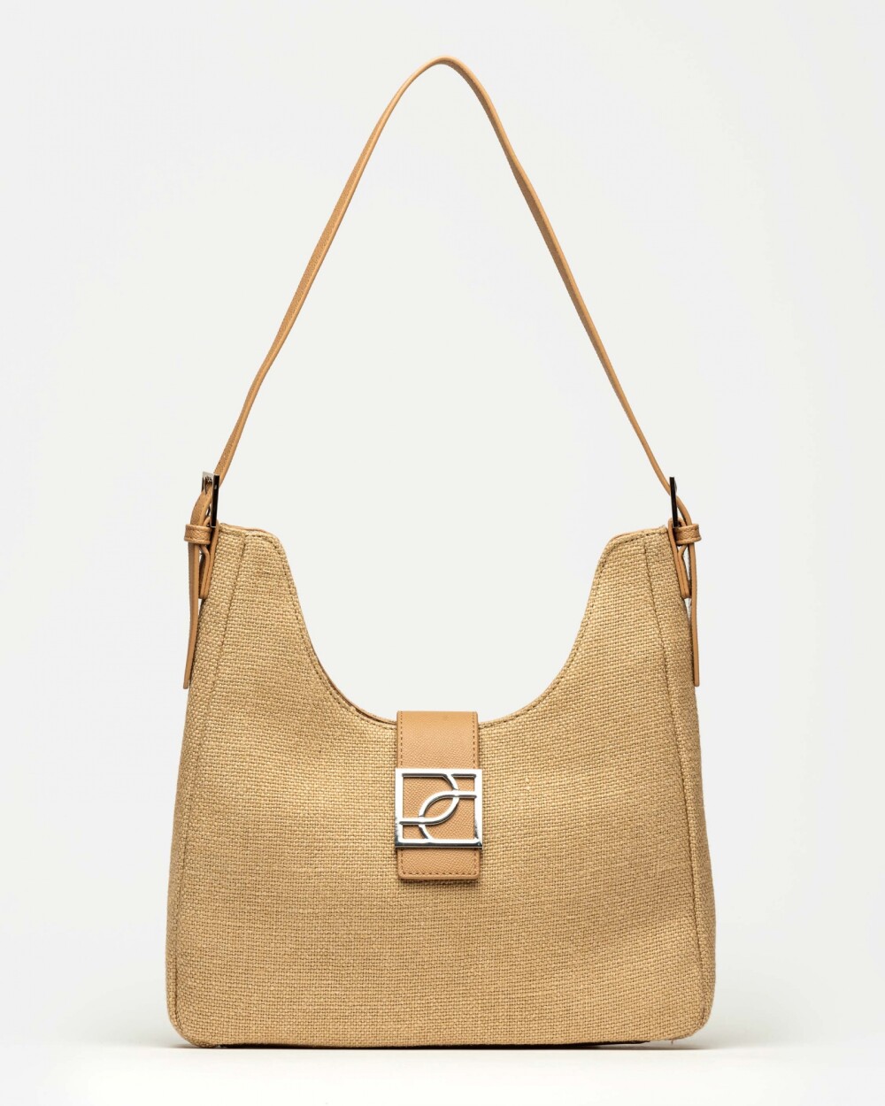 Cartera al hombro Signature en canvas Natural