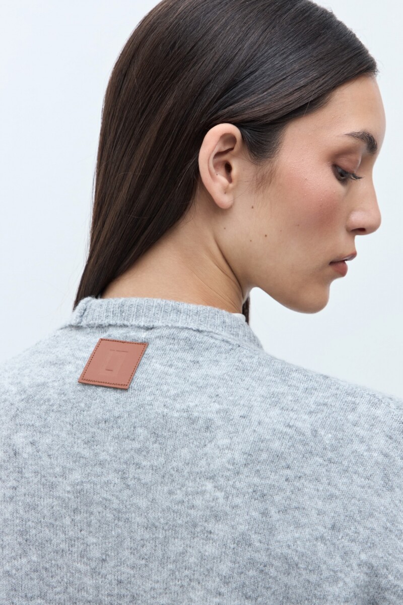 Ruana clásica gris melange