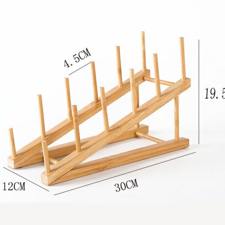 Escurridor De Platos Madera Bambú 30cm x 12cm Escurridor De Platos Madera Bambú 30cm x 12cm