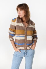 Cardigan Funny Rayas Camel