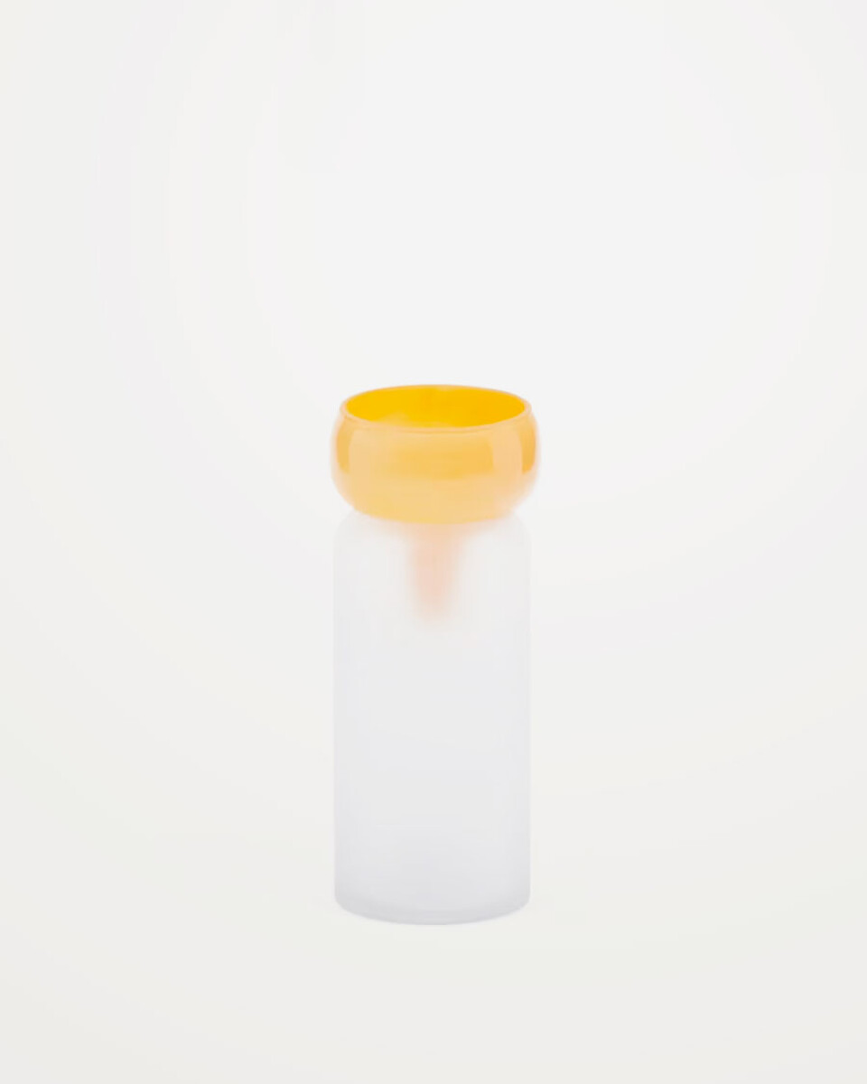 Jarrón Kelse de vidrio transparente y naranja 30,5 cm 