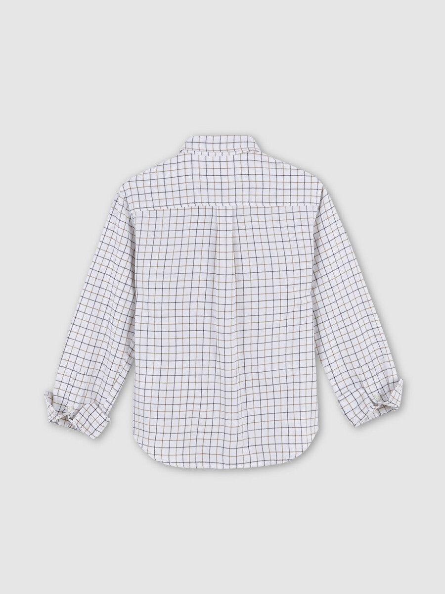 Camisa Cuadro Ventana Azul Y Gris Azul