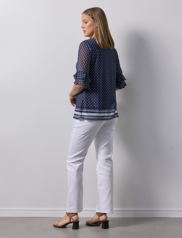 Blusa Microtul Aros AZUL/MULTI