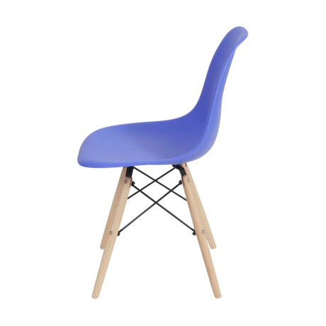 Kit X2 Silla Eames DKR Base En Madera Azul