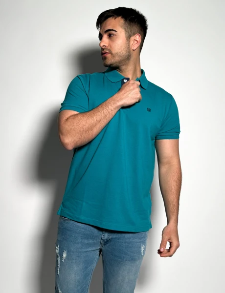 Remera polo pique lisa Lux Petroleo