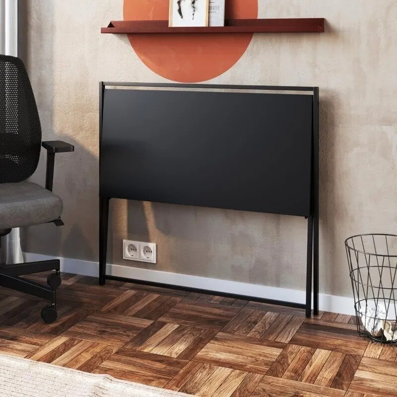 Escritorio Plegable color grafito y patas en metal color negro Escritorio Plegable color grafito y patas en metal color negro