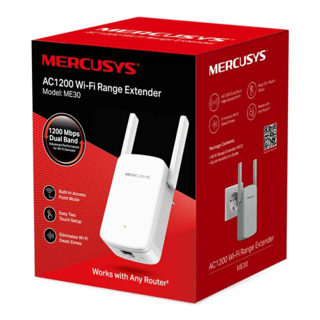Mercusys - Extensor de Red Wifi 5 de Doble Banda AC1200 ME30 - Ieee 802,11A/N/AC 5GHZ, Ieee 802,11B/ 001