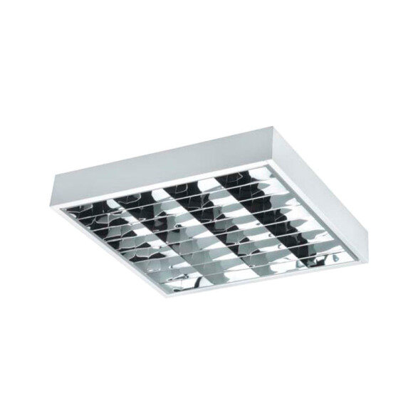 Artefacto adosar c/louver p/4 tubos led de 60 cm. AI7120