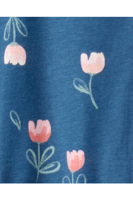 Set dos piezas de algodón, pantalón y body, diseño floral Set dos piezas de algodón, pantalón y body, diseño floral